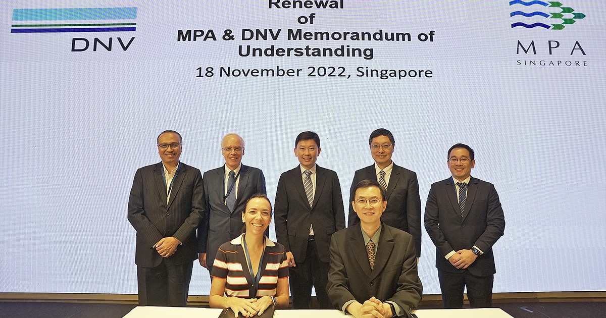 DNV and Maritime and Port Authority of Singapore Extend Maritime R&D MOU