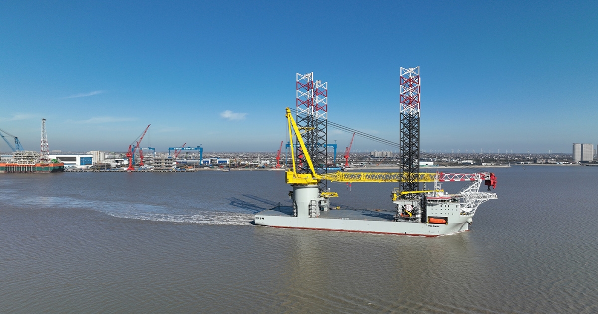 Largest Jack-Up Installation Vessel Voltaire Delivered by COSCO Shipping to Jan De Nul Group