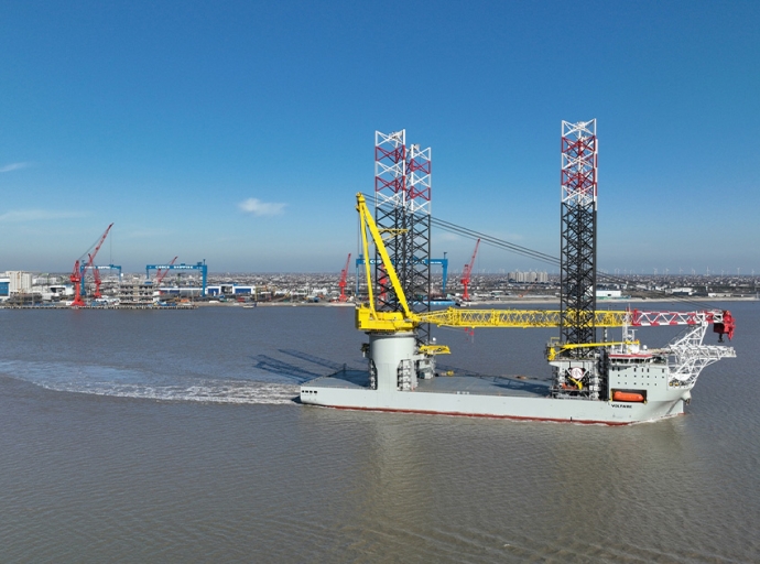Largest Jack-Up Installation Vessel Voltaire Delivered by COSCO Shipping to Jan De Nul Group