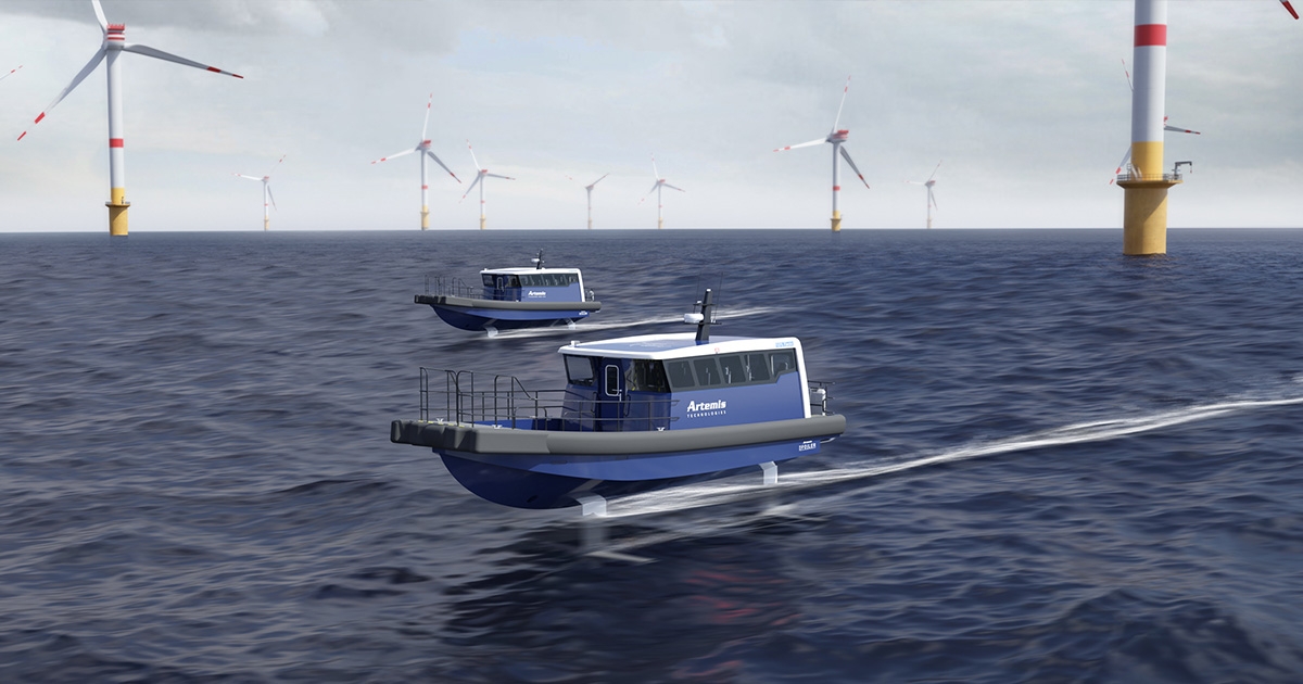Artemis Technologies Unveils Enhanced 100% Electric Crew Transfer Vessel