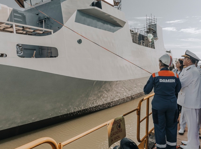 Damen Shipyards Galati Launches Pakistan Navy Offshore Patrol Vessel