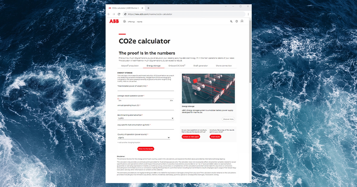 ABB Introduces CO2e Calculator for Enhanced Transparency on Emissions in Vessel Operations