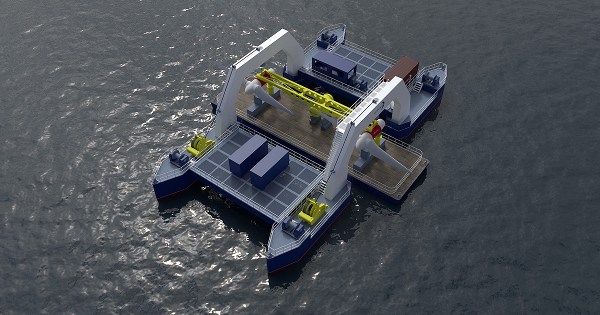 HydroWing Creates Unique New Barge to Service Its Tidal Energy Technology