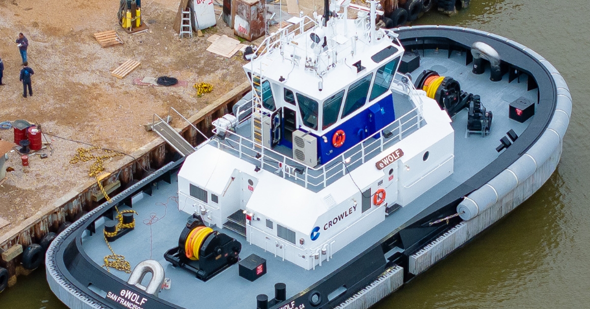 Crowley Accepts Delivery of eWolf, the First Fully Electric Tugboat in the US