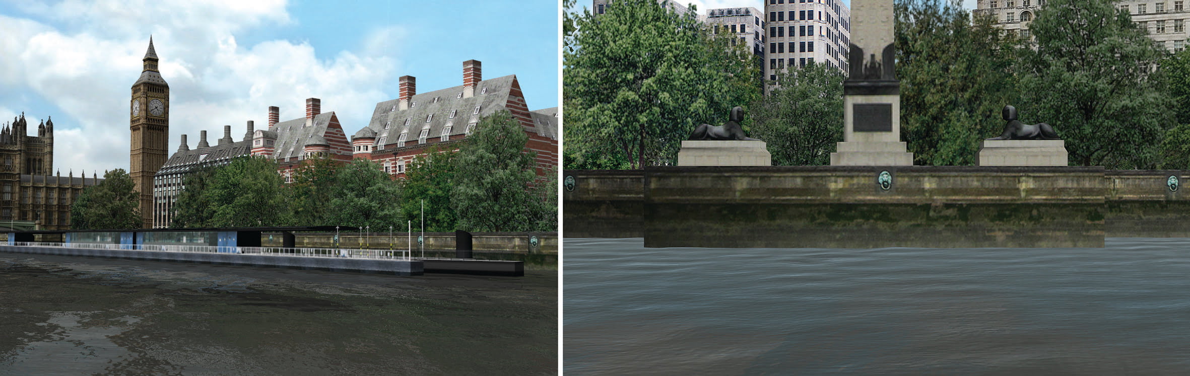 Embankment detail in HR Wallingfords River Thames Navigation Simulation Composite