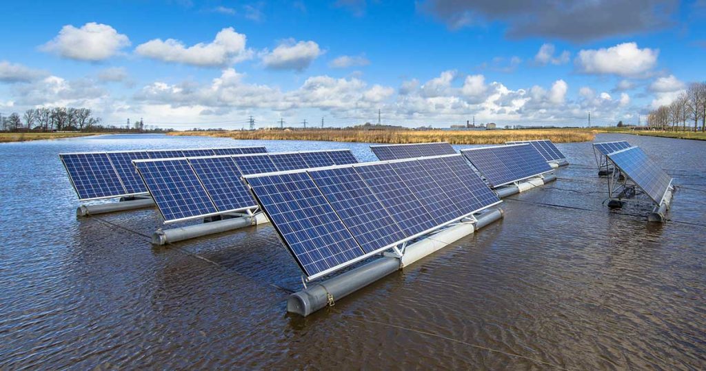 solar panels in water
