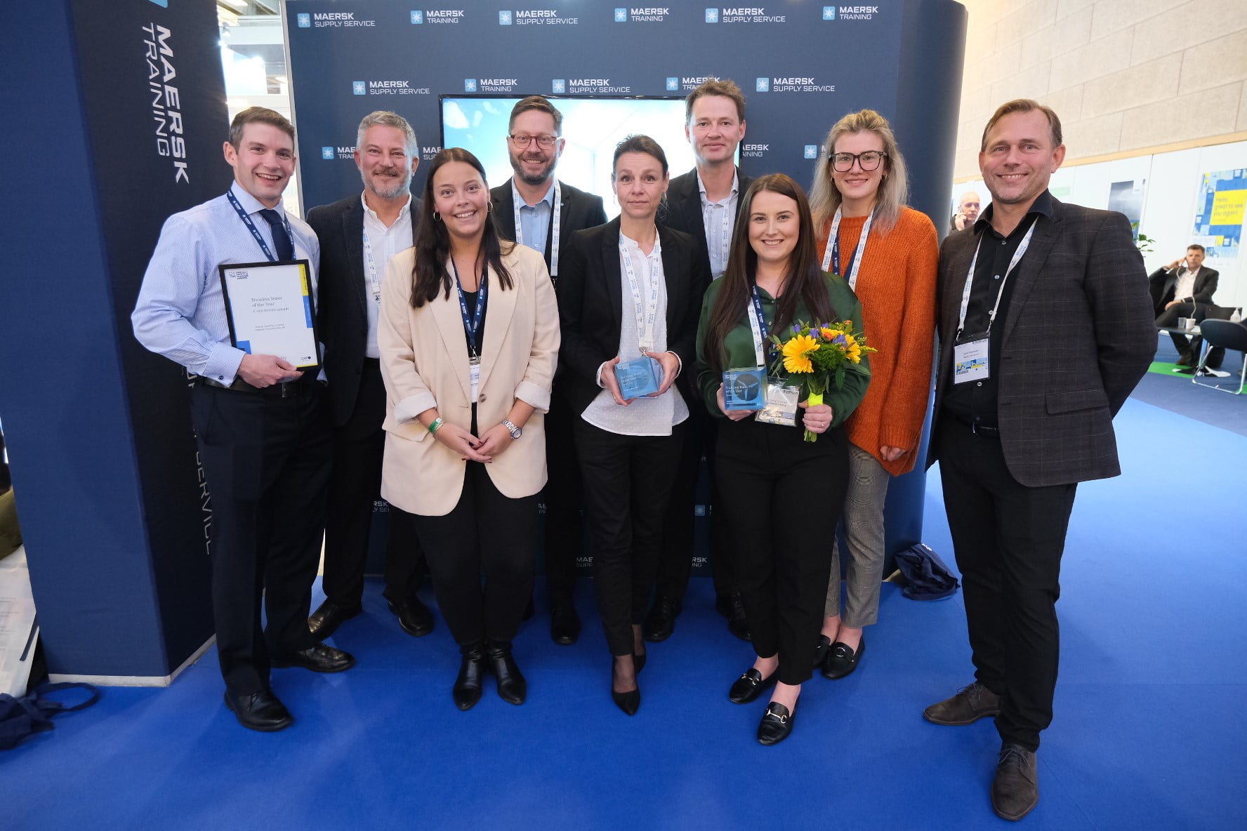 2 Maersk Training team on their stand at WindEurope Electric City GWO award