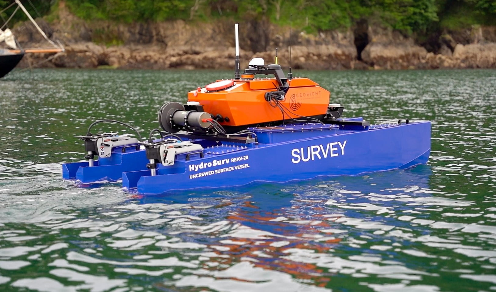2 HydroSurv REAV 28 Uncrewed Surface Vessel USV on task credit Valeport