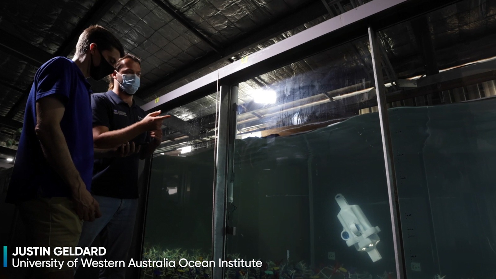 2 Autonomous underwater robot Hydrus deployed in UWA wave flume tank 