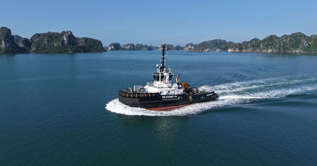 The vessel, named En Avant 19, joins a number of Damen vessels in the company’s fleet.