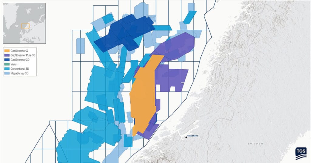 Map of TGS’ GSX survey in the Norwegian Sea.