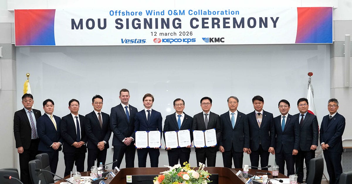Vestas signs strategic MOU with KPS and KMC to strengthen Korea’s offshore wind capabilities.