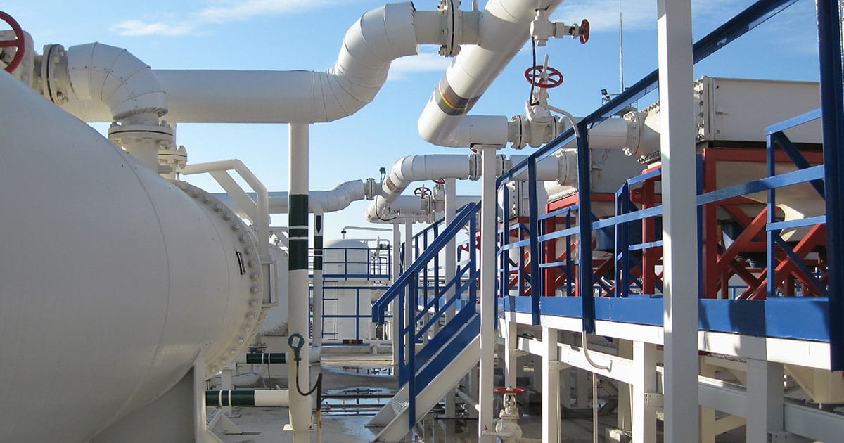 Steel service platform and stairs. Equipment refinery.