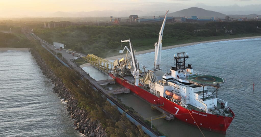 Seven Oceans is a pipelay vessel capable of rigid and flexible pipelay in water depths up to 3,000 m. (Image credit: Subsea7)