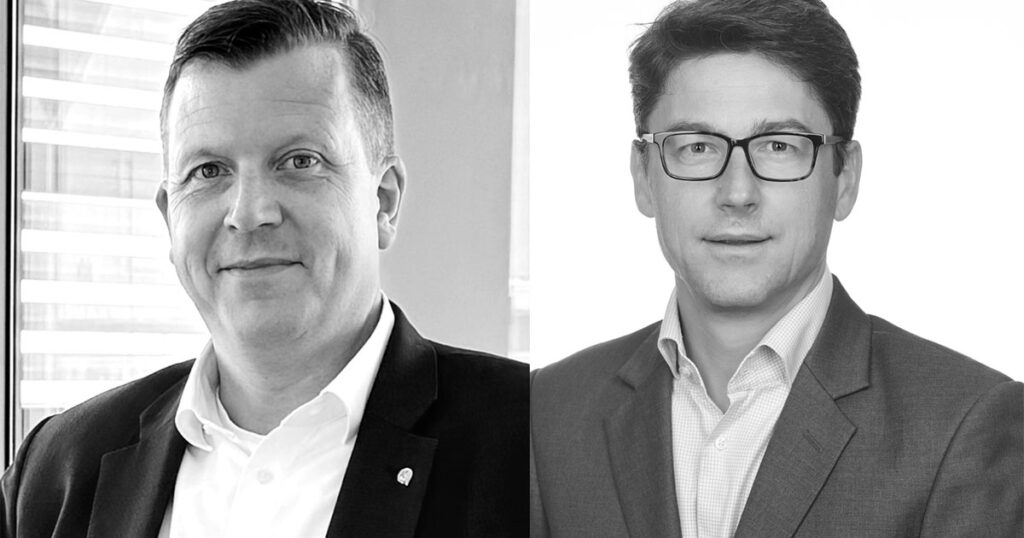 Left to Right: Stephan Dimke, General Manager of ChartWorld, and Grégoire Outters, President of Teledyne Marine Group.