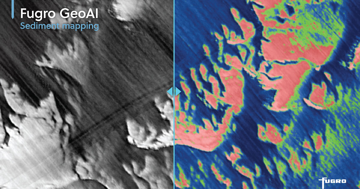 Example of survey data interpretation supported by the Fugro GeoAI Framework.