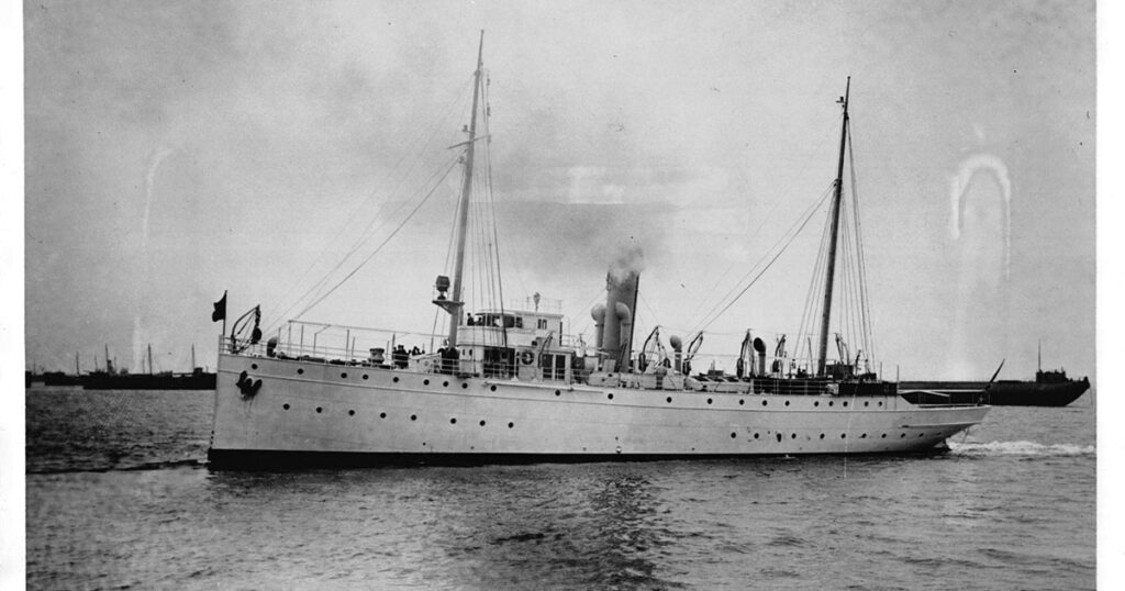 A historical photo of Coast Guard Cutter Tampa, which was lost in 1918 during World War I after being torpedoed by a German submarine. Tampa’s wreckage was recently located off the coast of Cornwall, United Kingdom, marking the largest single American naval combat loss of life in World War I. (Image credit: US Coast Guard)