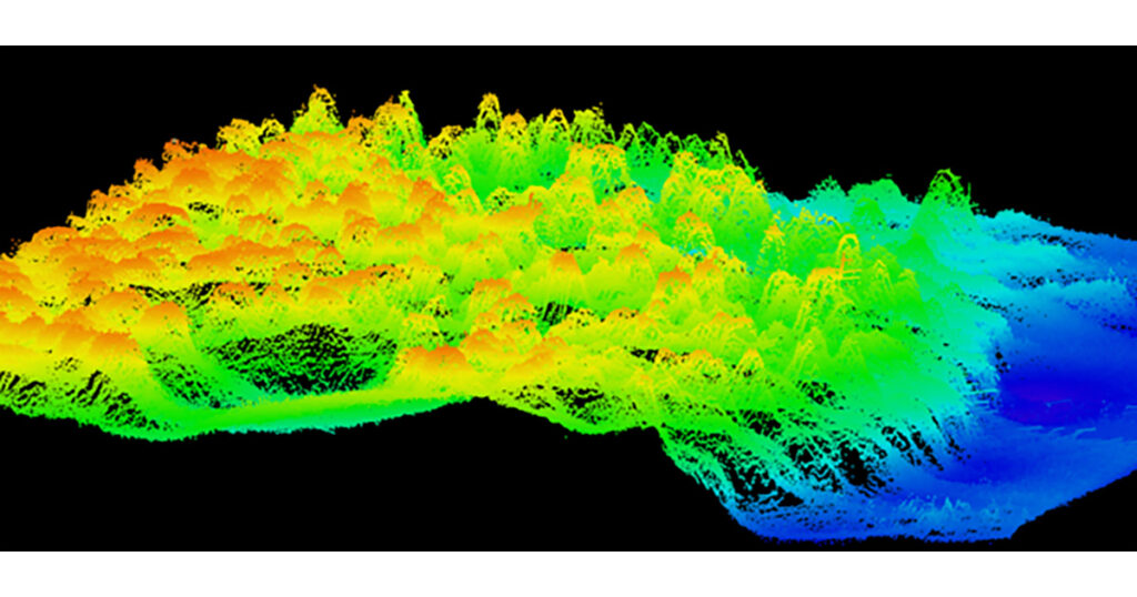 These previously unknown mesophotic coral reefs located more than 50 kilometers offshore of Pensacola exist well outside of Florida’s Coral Reef along the Atlantic Coast, offering new insights into deepwater habitats and helping guide reef protection and coastal planning. (Image credit: FLDEP)
