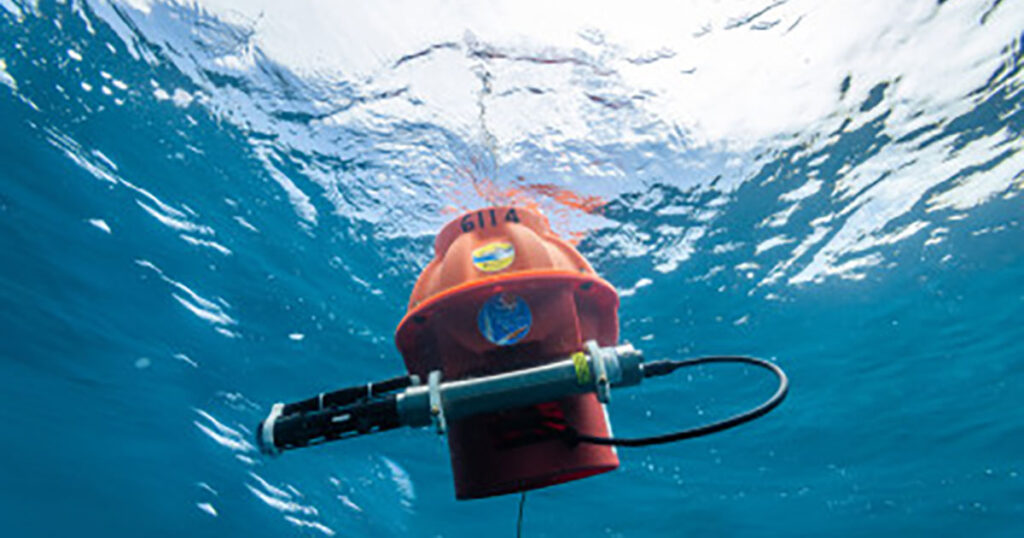Researchers used data collected by Argo network Deep SOLO floats like this one. 