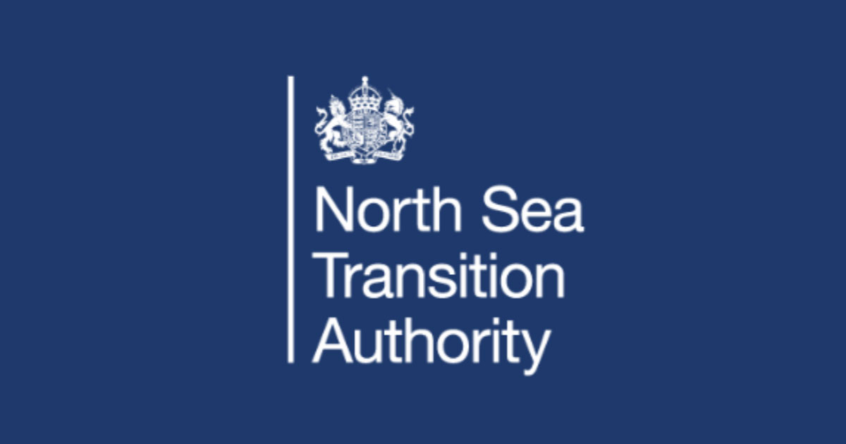 North Sea Transition Authority - White Logo Blue Background