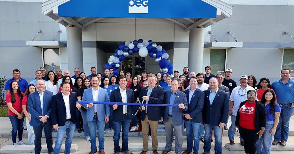A ribbon cutting ceremony at the new facility with the Broussard Chamber of Commerce.