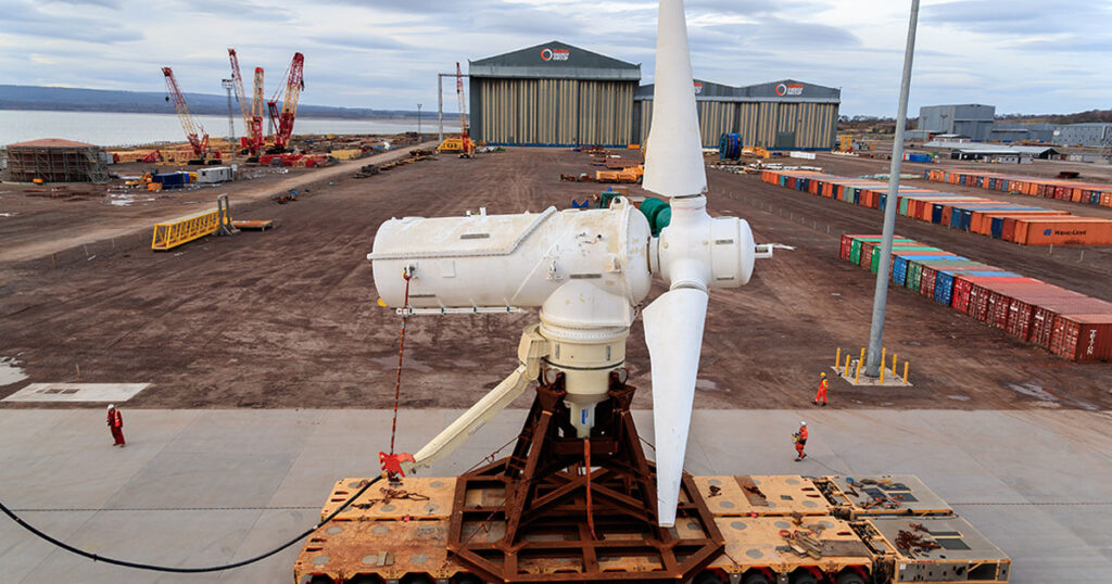 A tidal turbine.