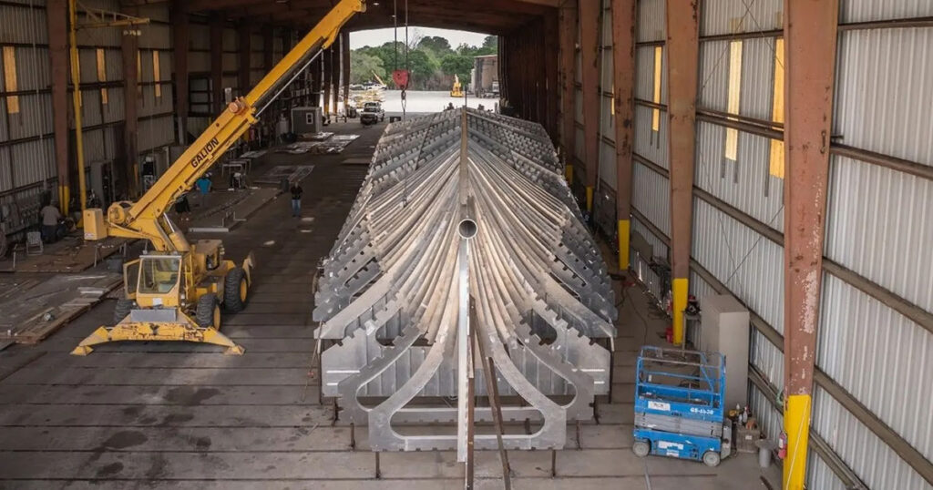 A ROMULUS USV in production.