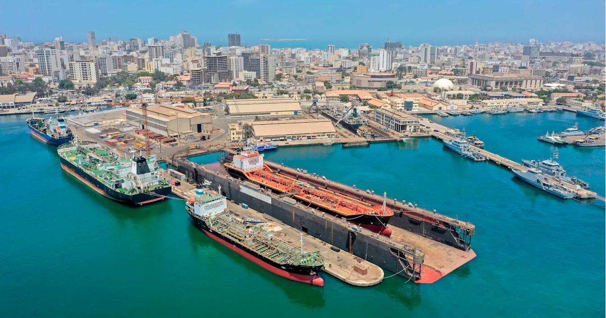 Located in the Port of Dakar, Damen Shiprepair Dakar is a full-service ship repair and maintenance yard supporting vessels trading along the North–South Atlantic route.