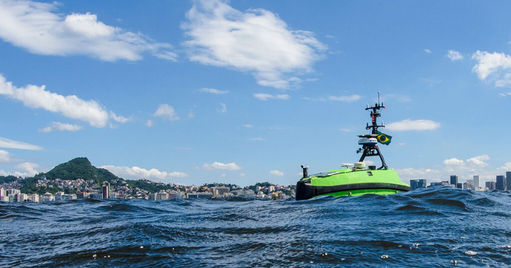 Tupan II is an uncrewed surface vehicle developed by TideWise. Outfitting this platform with MBARI eDNA technology allowed Brazilian collaborators to more efficiently survey marine biodiversity in remote offshore environments.