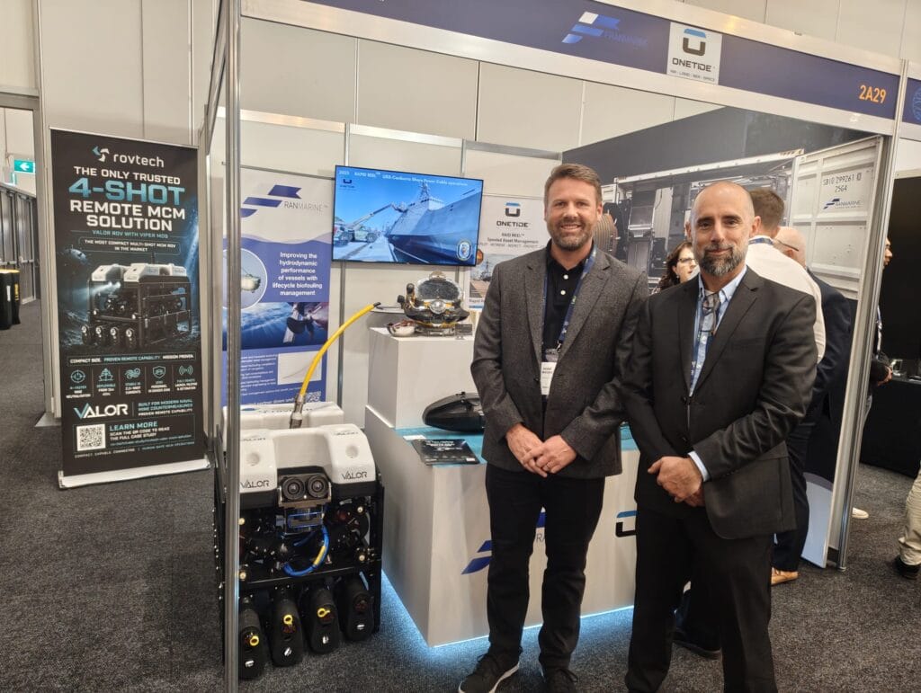 Eddie Morre (L), a Partner at Ventex, which owns Rovtech, with Adam Falconer-West (R), CEO of Franmarine. 