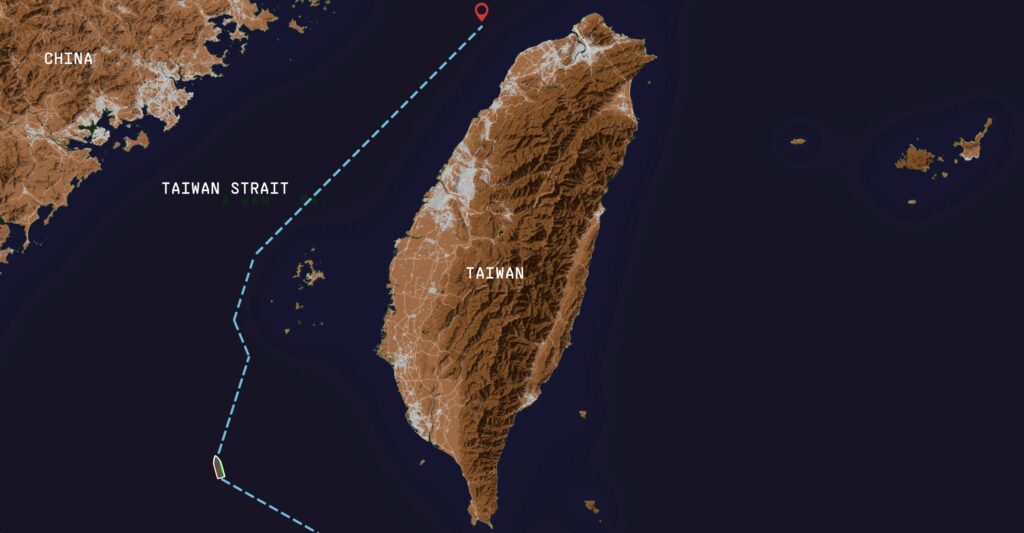 Seasat’s Lightfish voyage through the Taiwan Strait.