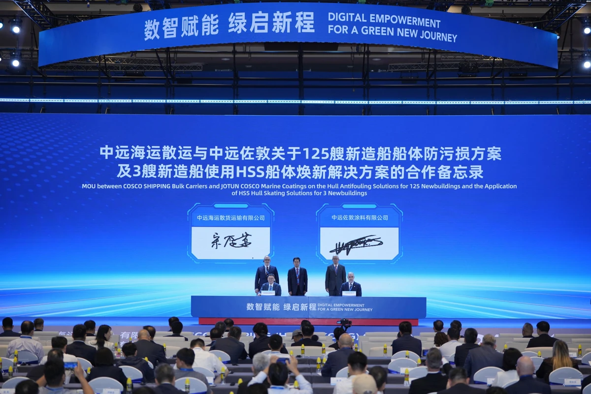 COSCO agreement. (Image credit: Jotun)