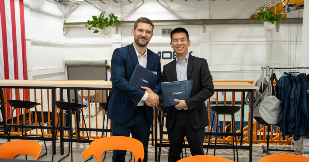 Left to right: Alexander Petersen, Co-Founder and CEO of MOBY Robotics, and Michael Kei, ABS Vice President, Technology.