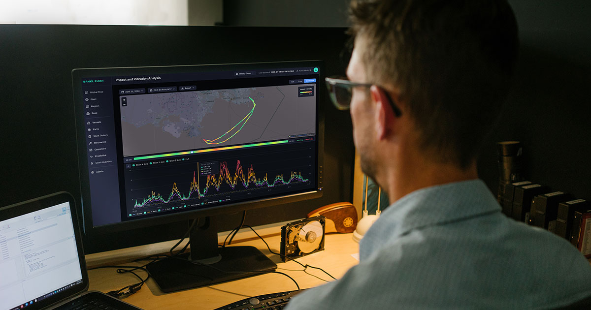 BRNKL Fleet’s vibration and impact analysis dashboards.