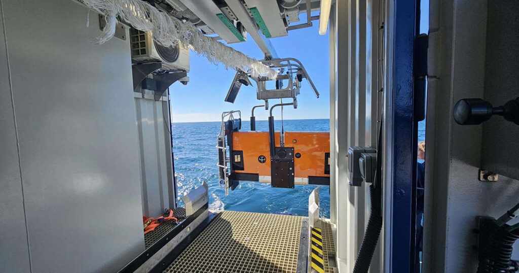 Scanfish is launched from its container.