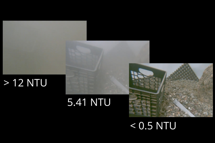 The researchers tested the method in tank experiments where they could control the water’s degree of visibility.