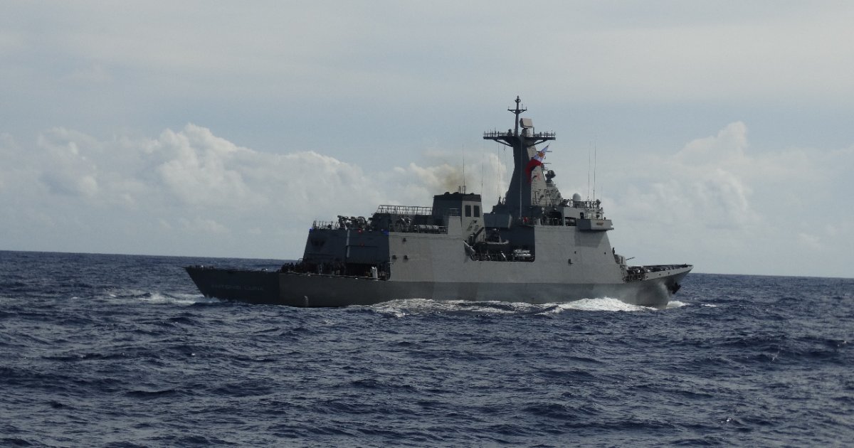 Philippine Navy Jose Rizal-class guided missile frigate BRP Antonio Luna (FFG 15) sails during part of the Maritime Cooperative Activity (MCA) in the Philippines' Exclusive Economic Zone, June 27, 2026. The US Navy routinely operates with the Armed Forces of the Philippines and partners and allies through MCAs to continually develop, exercise, and enhance multi-domain tactical interoperability to uphold peace and security in the region. (Image credit: US Coast Guard)