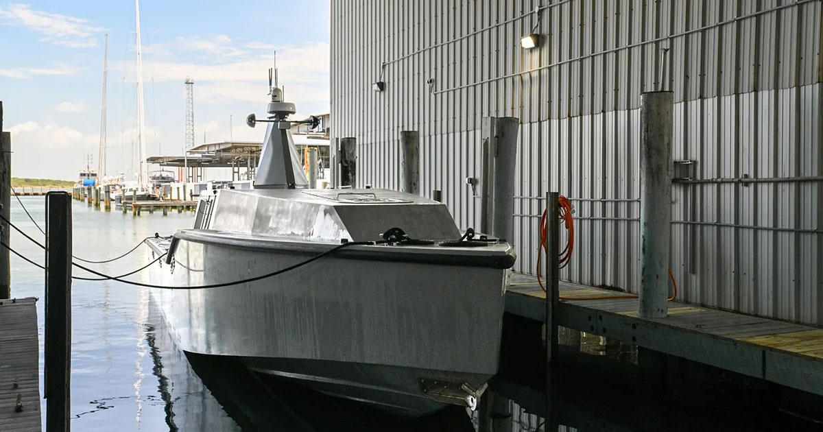 Mirage, a 52-ft. dual-use autonomous surface vessel (ASV)