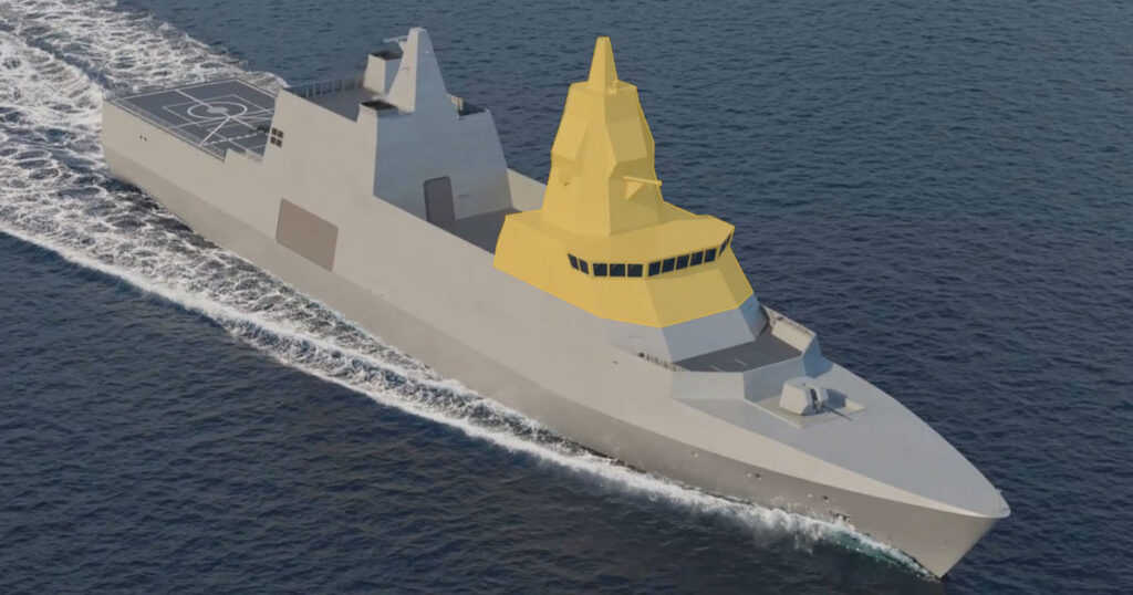 Illustration of Saab's composite superstructure integrated onto RSN's MRCV.