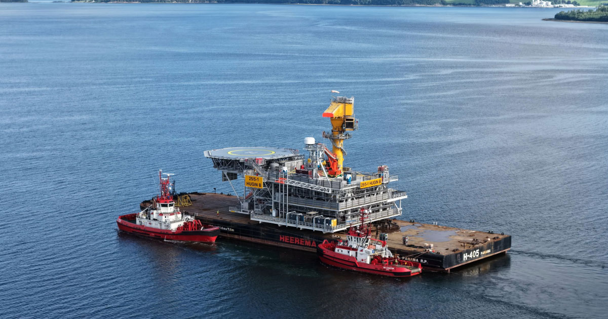 Topside for the Hugin B platform in Yggdrasil sailed from Aker Solutions' yard in Verdal