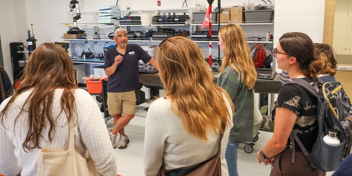 Internship programs at MBARI and the California Academy of Sciences provide undergraduate students with hands-on research experience and the opportunity to meet world-renowned scientists and engineers. (Credit:Calista Kerba/MBARI)