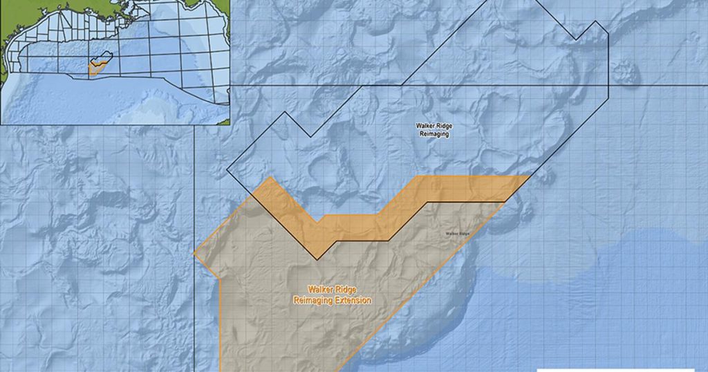 Map showing location of the Walker Ridge Reimaging Extension program. (Image credit: Viridien Earth Data)