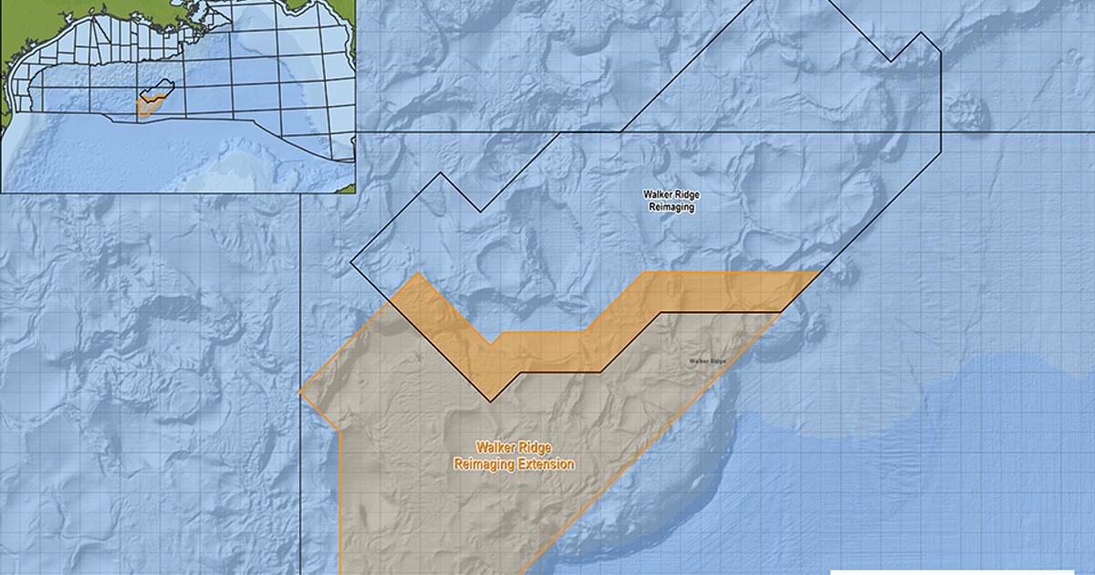 Map showing location of the Walker Ridge Reimaging Extension program. (Image credit: Viridien Earth Data)