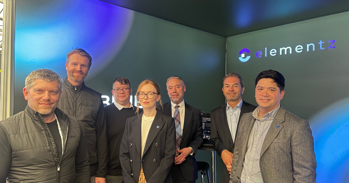 From left, Darragh Flanagan (FutureOn), Jostein Lien (FutureOn), Tom Clarke (Elementz), Joanna Petrie (Elementz), Jason Brown (Elementz) Stig Wølstad-Knudsen (FutureOn) and Lewis Yim (Elementz). (Credit: Elements/FutureOn)
