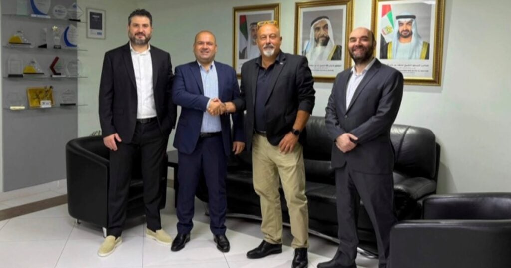 From left: Fadi Azar(CFO Falcon Eye), Rami Jabbour (COO, Falcon Eye) ,Giuseppe Di Stefano (VP of Sales, NORBIT), Ziad Chaarani (Director of Sales, Falcon Eye). (Credit: Falcon Eye Technology)