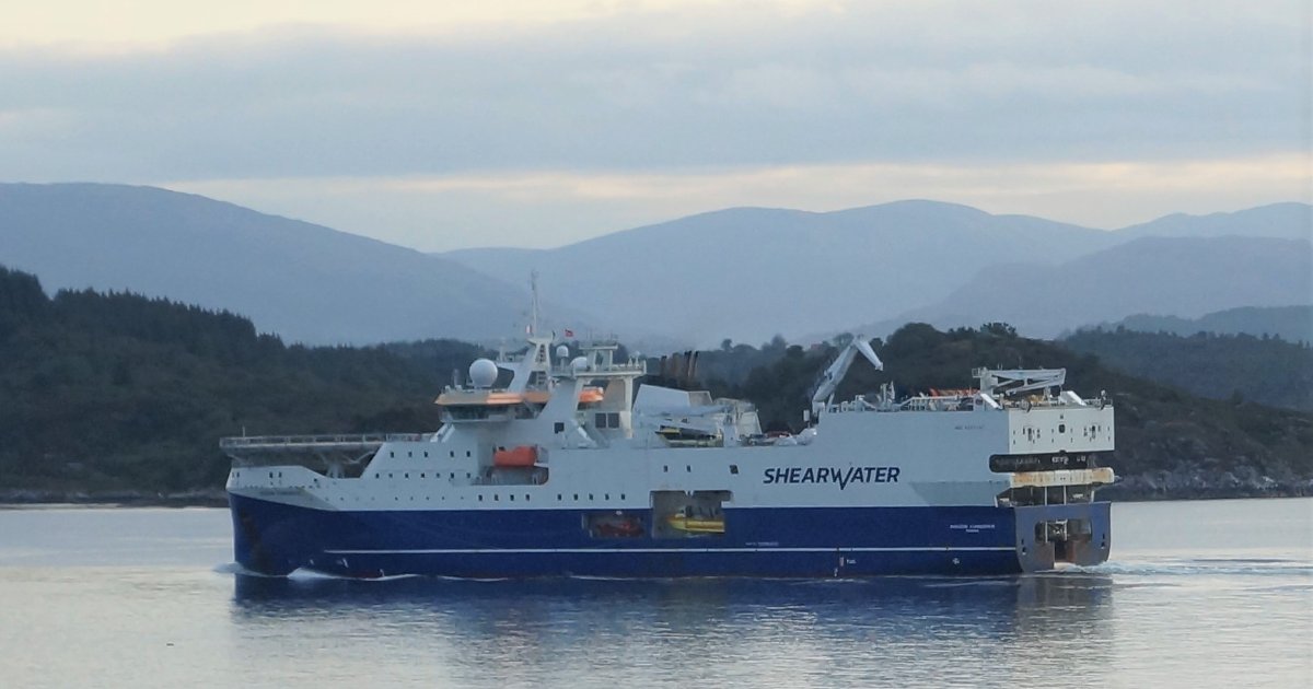 The Amazon Conqueror will be deployed for the approximately seven-week survey. (Credit: Shearwater)