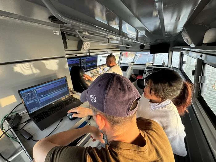 Reviewing data collected during the demonstration, exploring how data can be processed and interpreted after collection. (Image credit: Nortek)