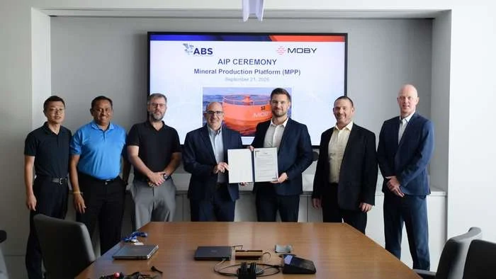ABS and MOBY leadership at the AiP award ceremony. (Image credit: MOBY Robotics)