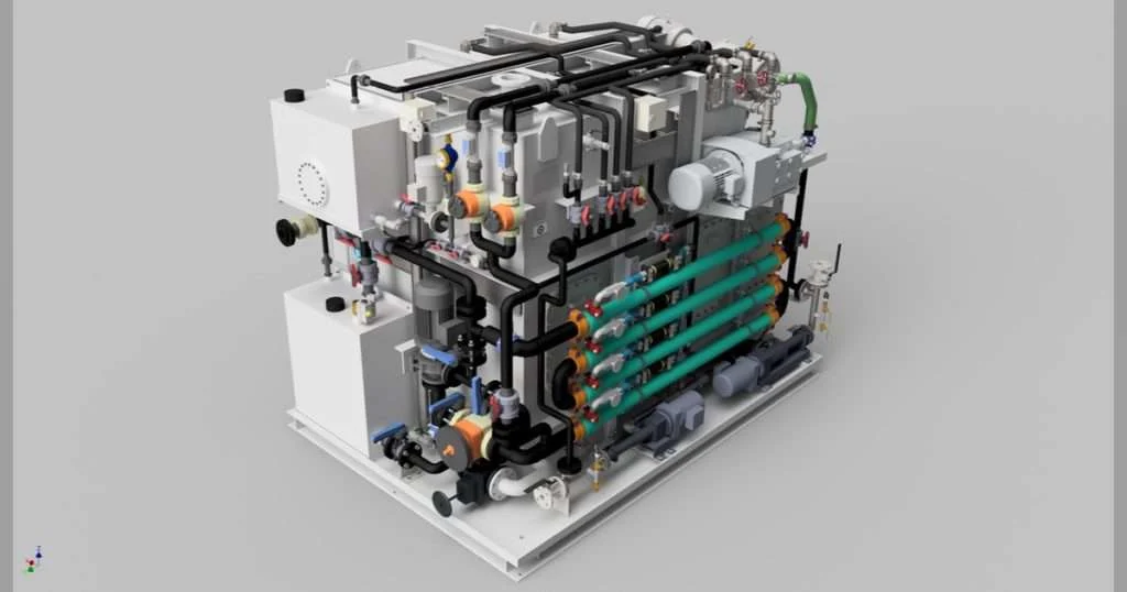 Ultra Trident MBR, a membrane bioreactor that brings advanced wastewater treatment to a wider range of vessels. (Credit: Hamworthy)