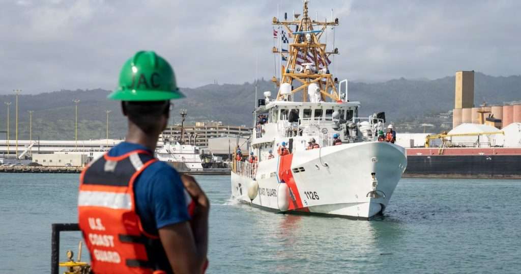 The USCGC Joseph Gerczak (WPC 1126) returns to homeport at Coast Guard Base Honolulu, Sept. 8, 2026. The crew of the Joseph Gerczak participated in Operation Blue Pacific, working alongside Pacific Island partners to bolster maritime security and sovereignty, counter illicit maritime activities and protect vital marine resources. (Image credit: Petty Officer 2nd Class Mikaela McGee, USCG)